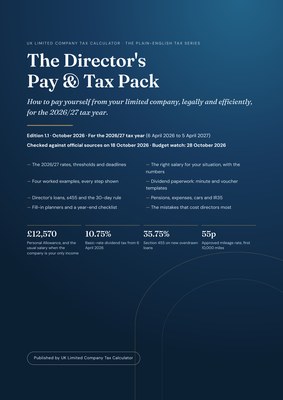 Cover of the Director's Pay & Tax Pack 2026/27